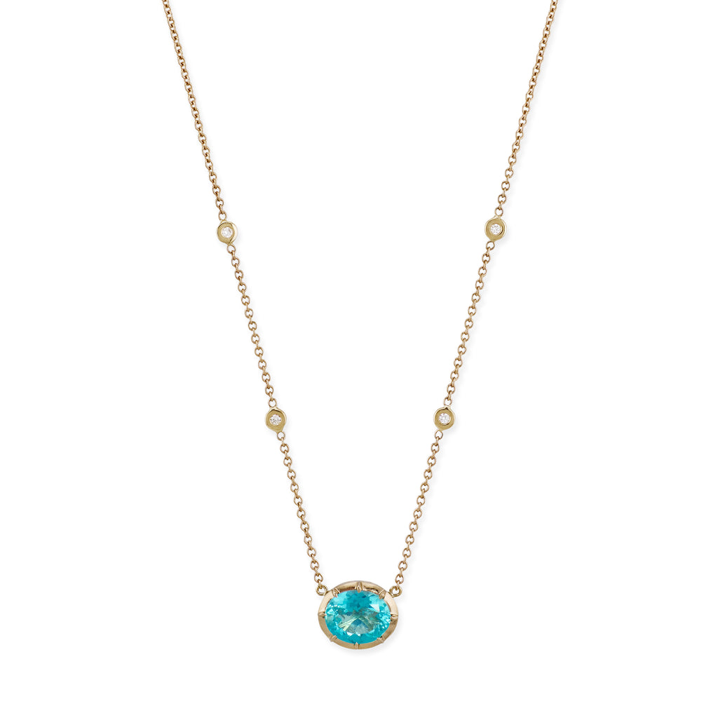 Oval Apatite Sophia Bezel Necklace