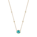 Oval Apatite Vintage Bezel Necklace