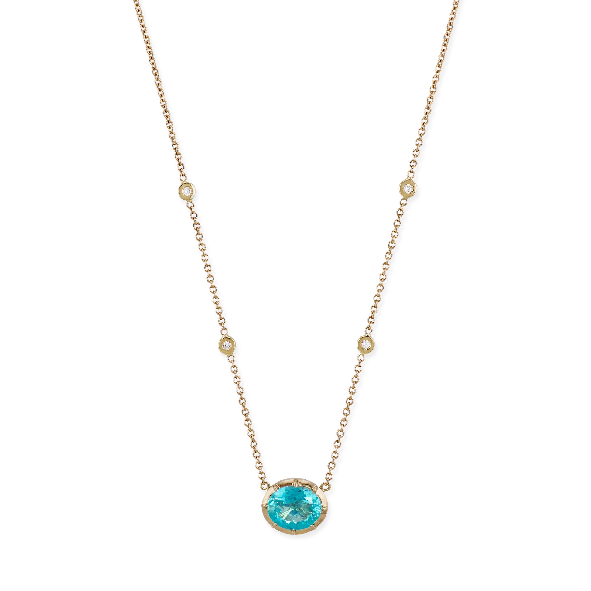 Oval Apatite Sophia Bezel Necklace