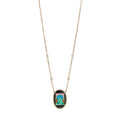Oval Pyramid Scenic Gemstone Inlay Necklace