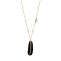Pave Black Horn Feather + Baby Thunderbird Necklace