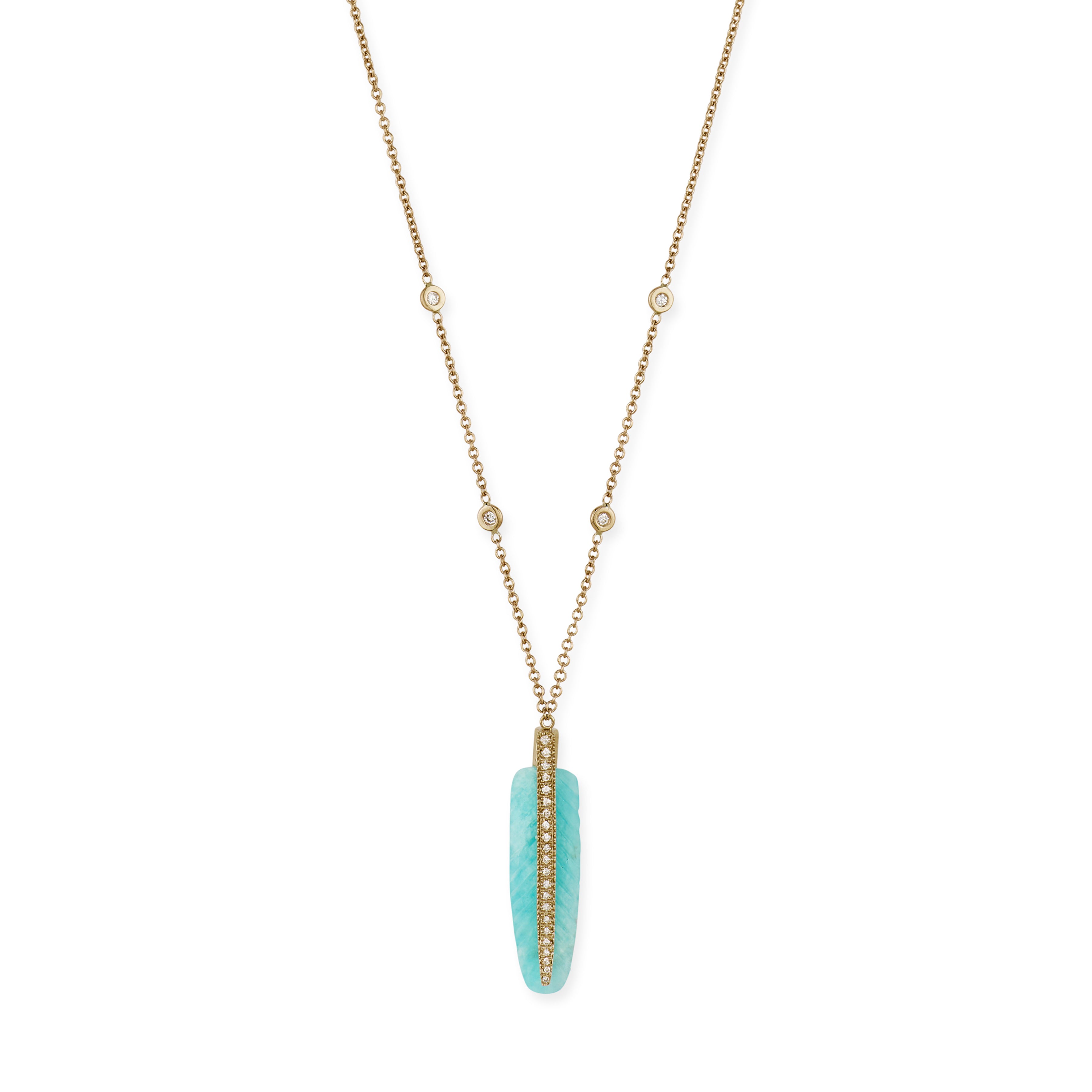 Pave Gemstone Feather Necklace – Jacquie Aiche