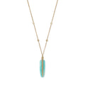 Pave Gemstone Feather Necklace