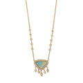Pave Opal Trillion + Marquise + Round Diamond Shaker Necklace