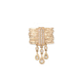 Pave Brick Multi Waif Ring With Round + Teardrop Diamond Shakers