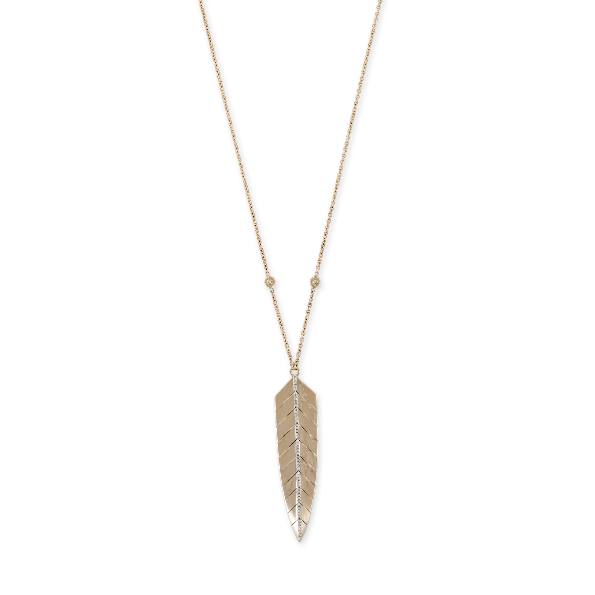 Pave Center Fishtail Necklace