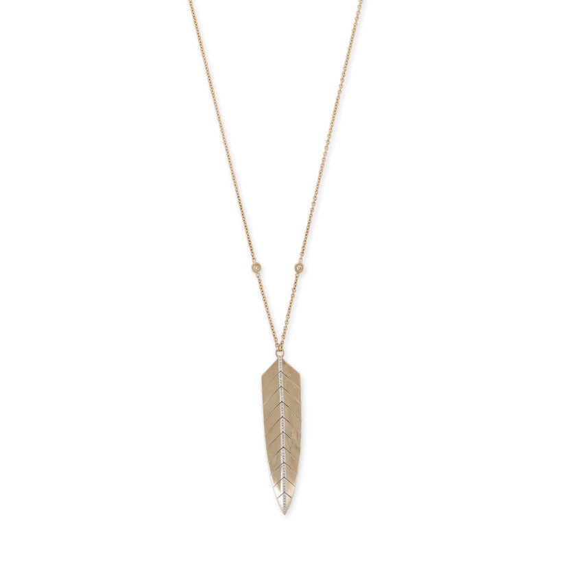 PAVE CENTER FISHTAIL NECKLACE