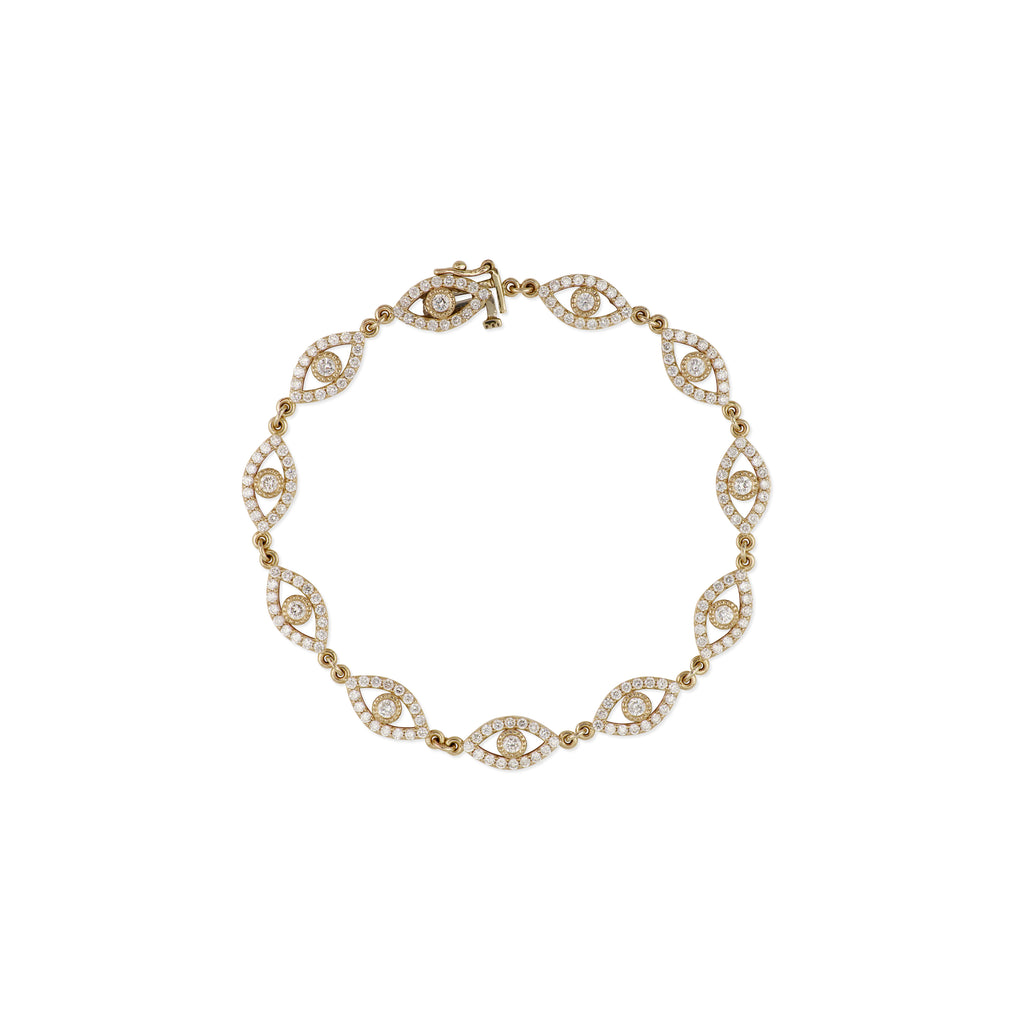 Pave + Diamond Center Open Eye Bracelet