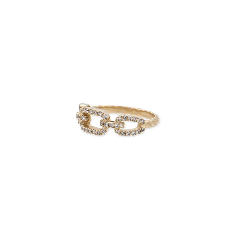 PAVE CHAIN LINK ROPE RING