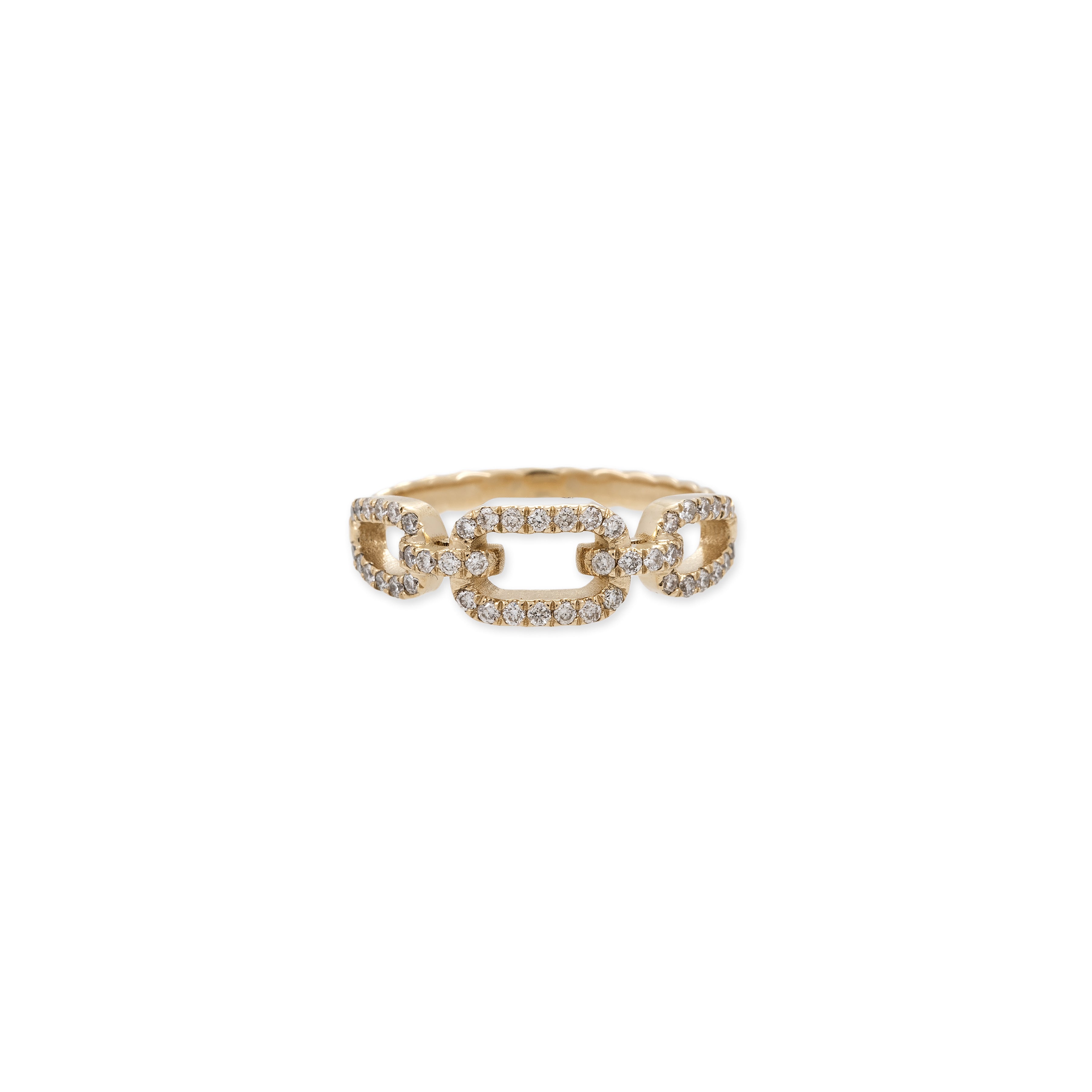 PAVE CHAIN LINK ROPE RING