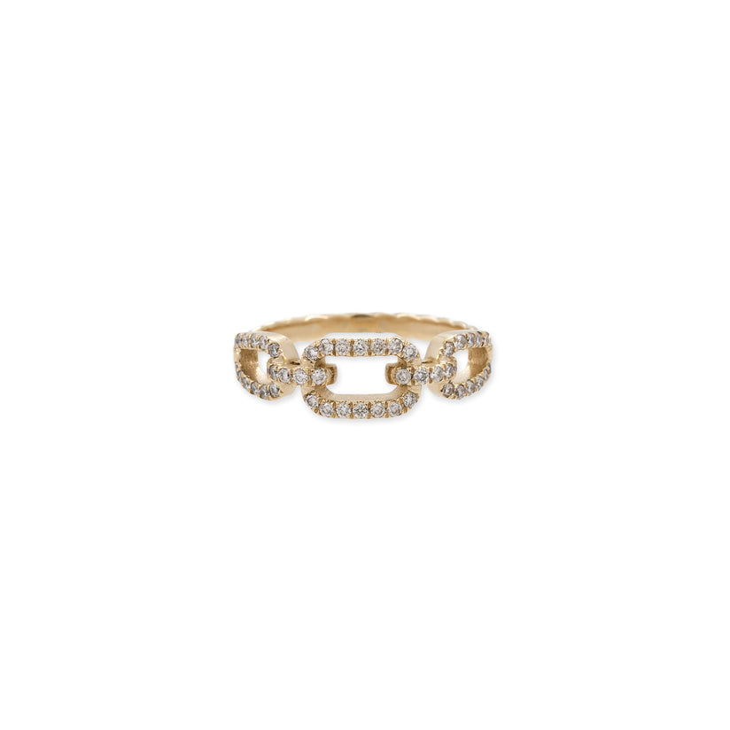 PAVE CHAIN LINK ROPE RING