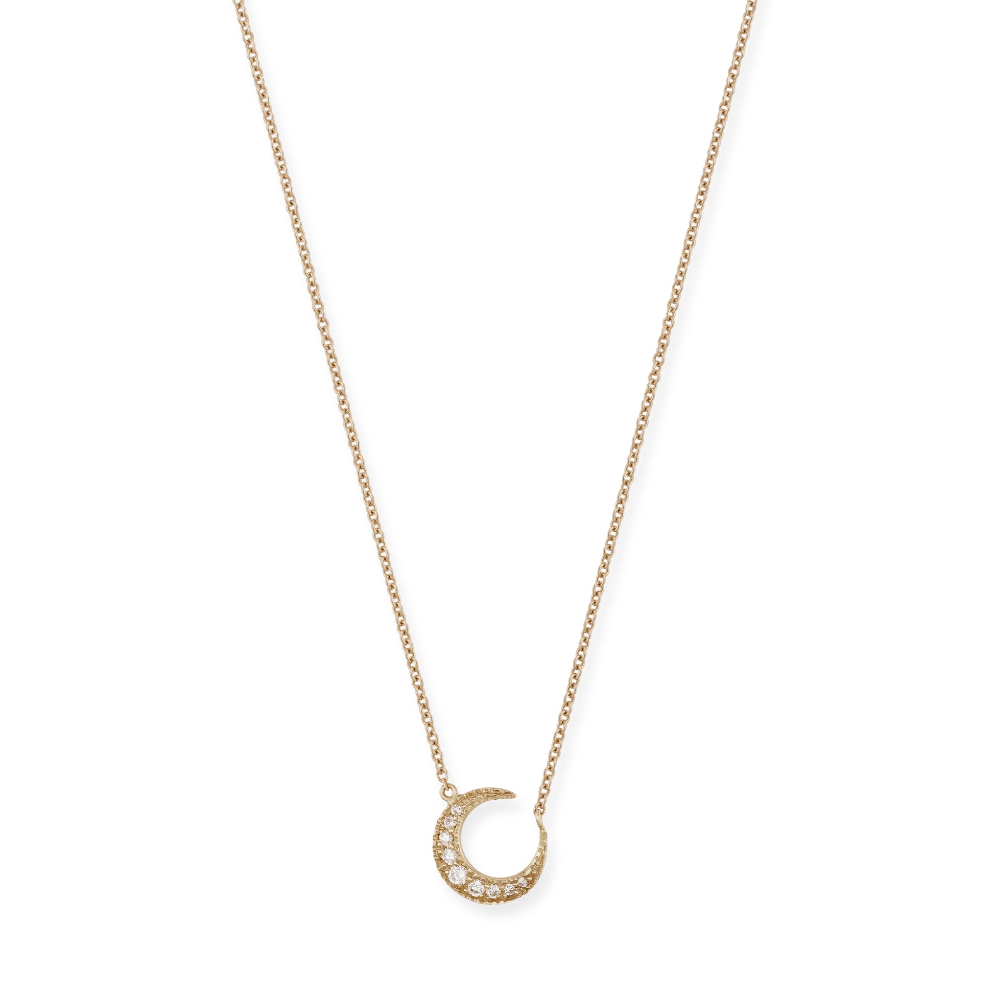 Pavé Diamond Crescent Moon Necklace