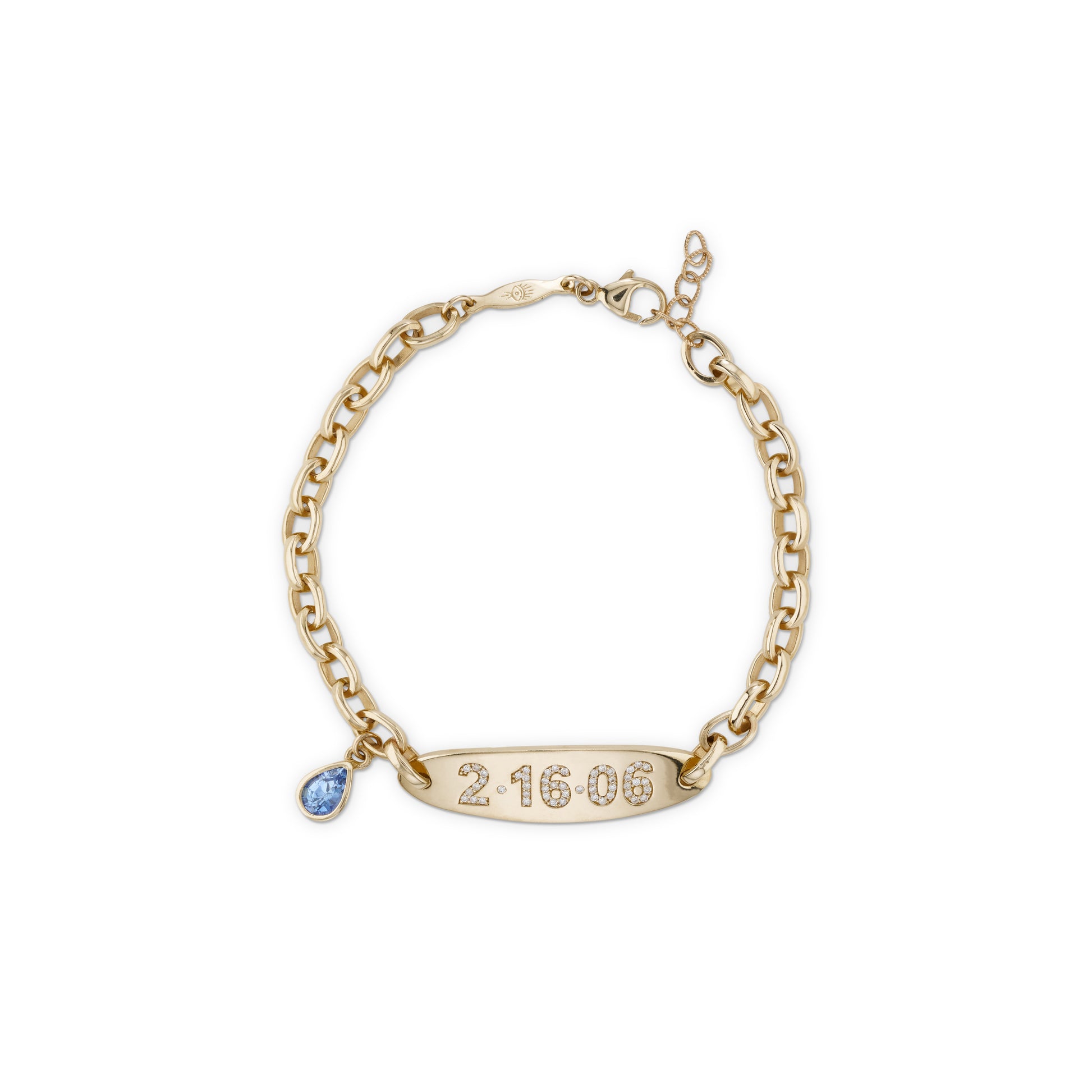 Personalized Pave + Birthstone ID Bracelet
