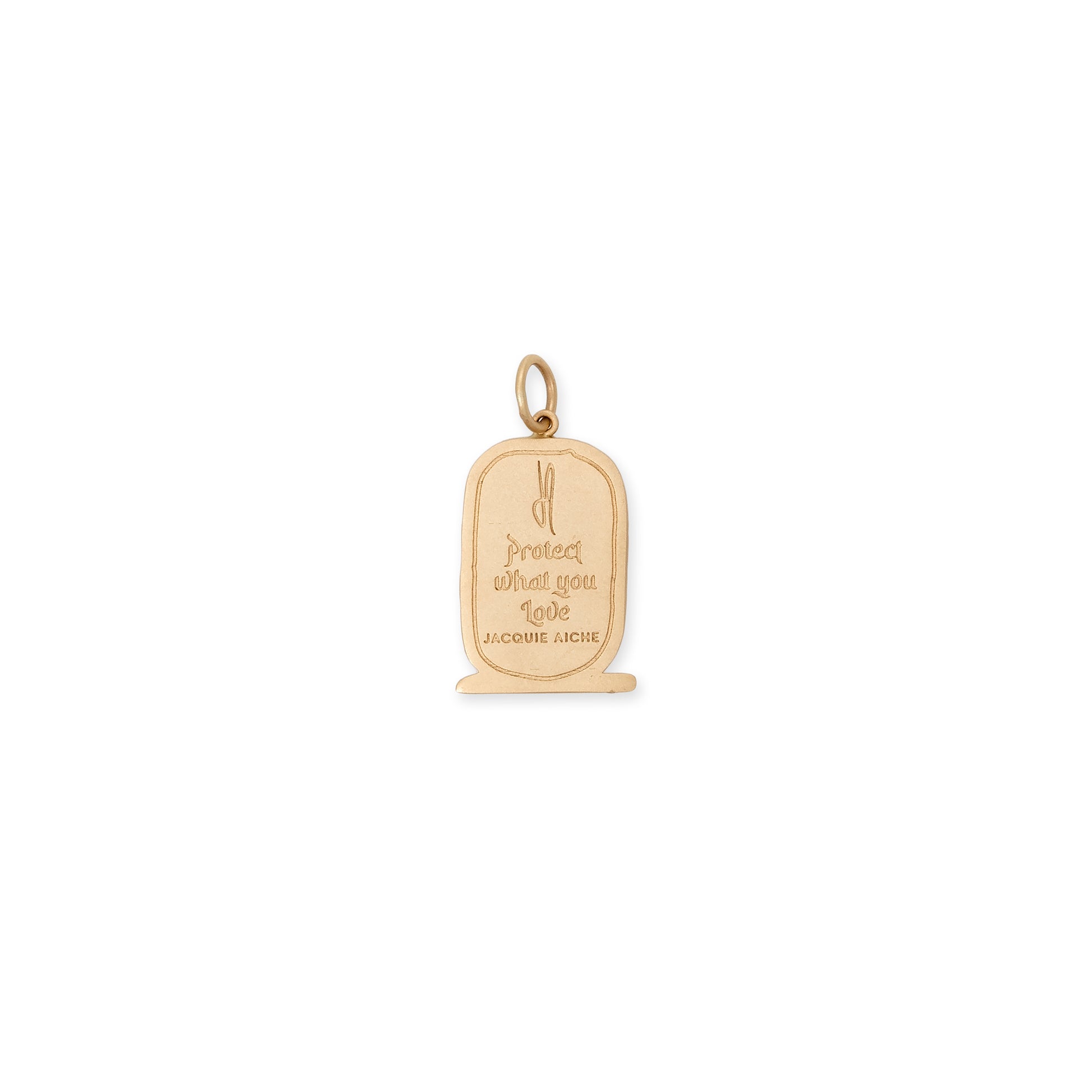 PAVE EMERALD TRILLION CARTOUCHE CHARM