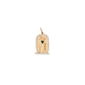 Pave Emerald Trillion Cartouche Charm