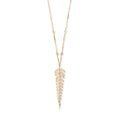 Pave Diamond Fish Bone Diamond Smooth Bar Necklace