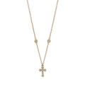 Tiny Pave Diamond Cross Necklace