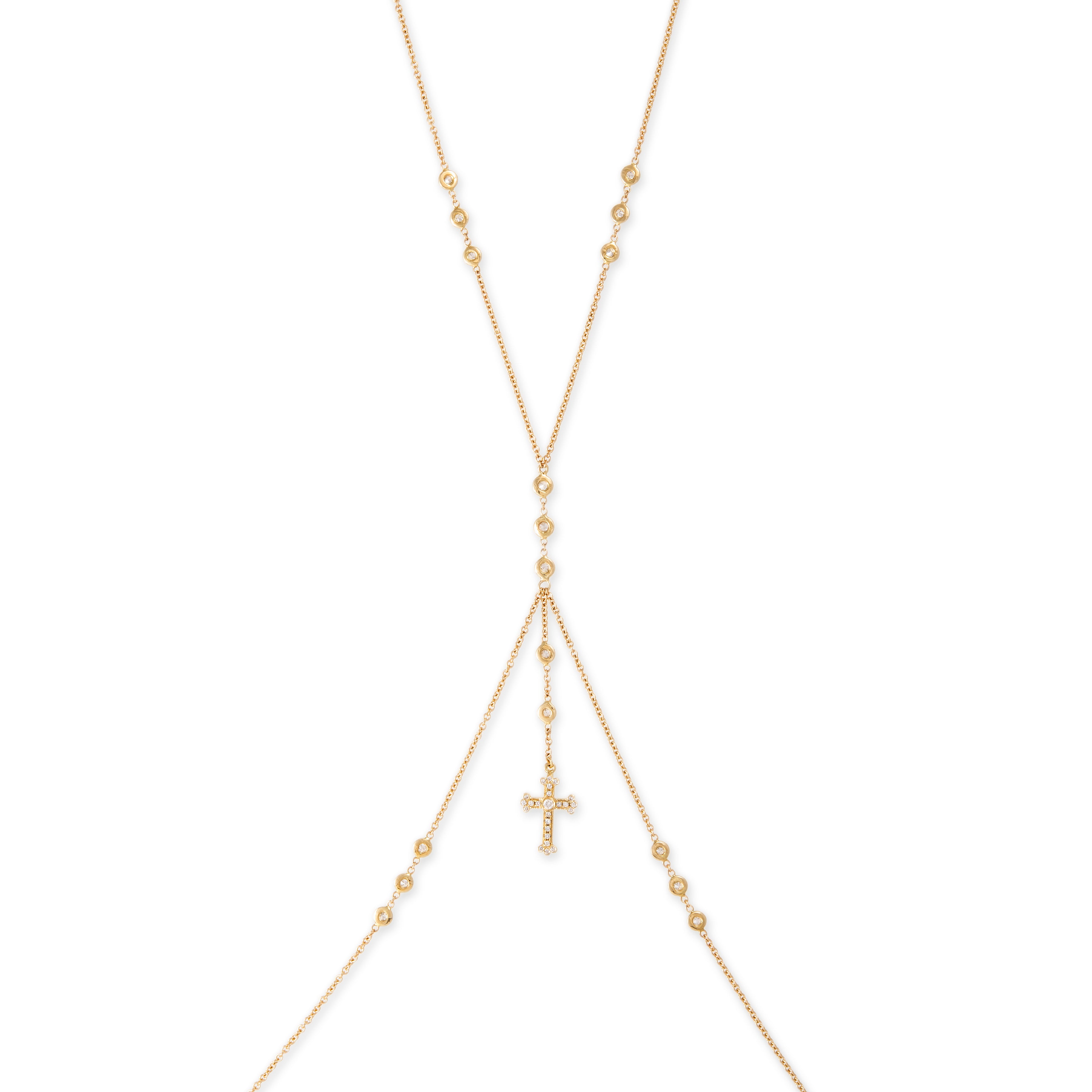 Pave Cross Drip Diamond Bodychain