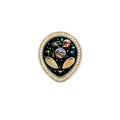 Pave Onyx + Pearl Alien Galaxy Inlay Ring