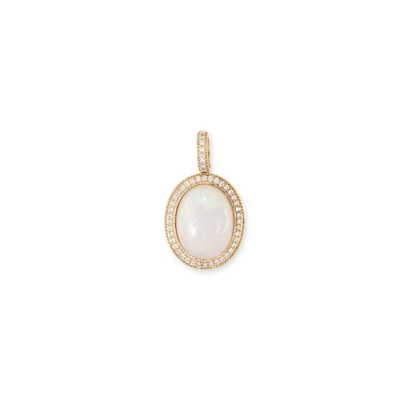 Pave Opal Oval Charm
