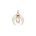 Pave Rose Cut Cap Bone Double Horn Marquise Shaker Charm