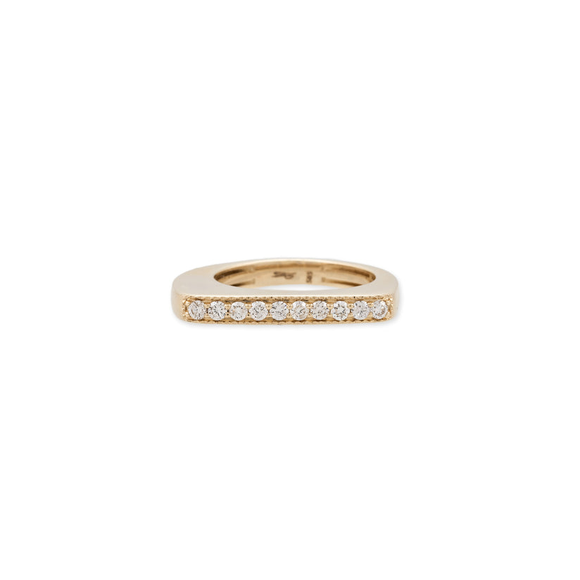 PAVE SLANTED BAR RING