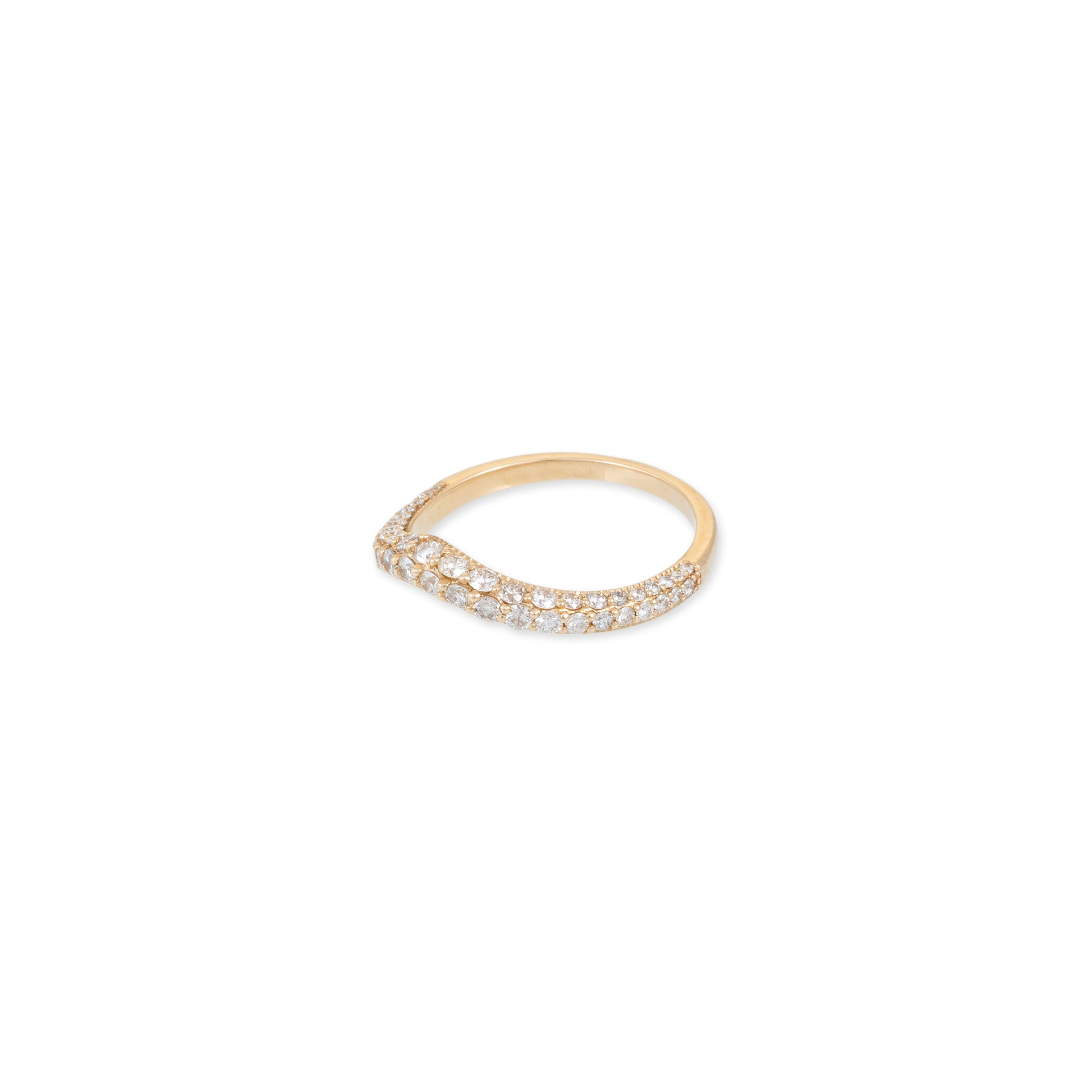 Pave Small V Wave Ring