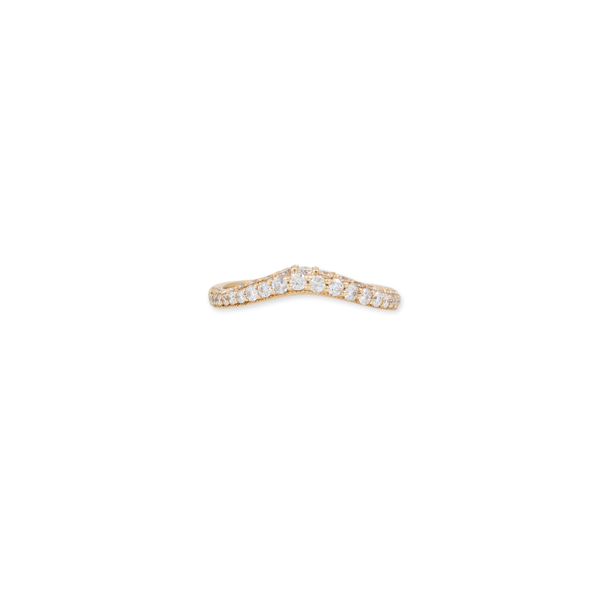 Pave Small V Wave Ring