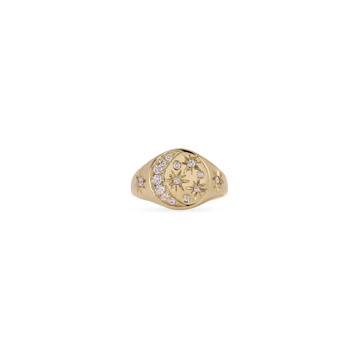 Celestial Diamond Signet Pinky Ring