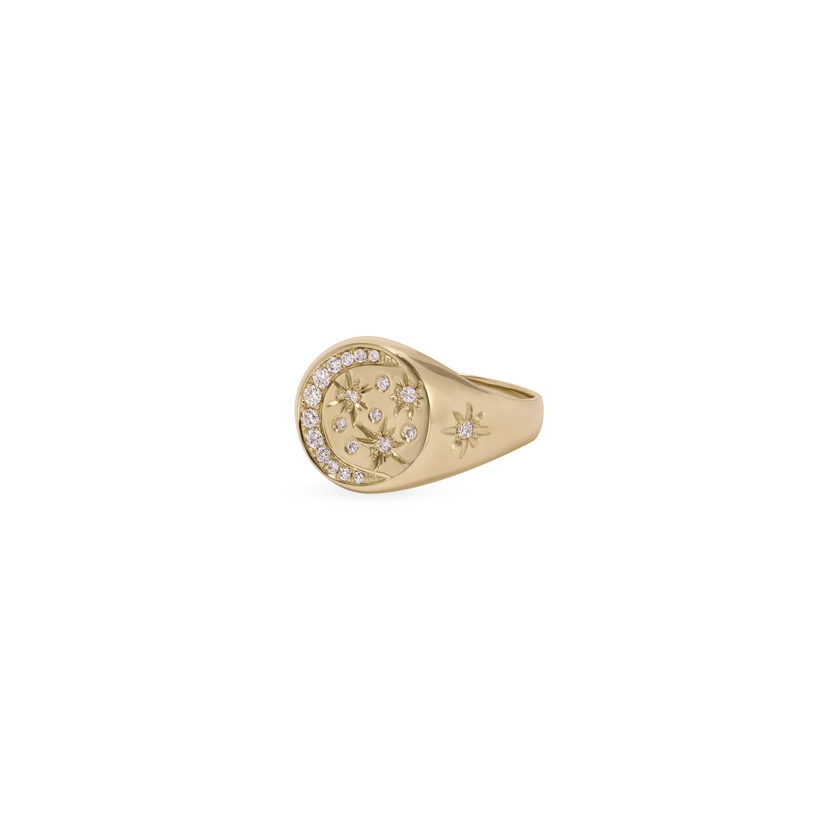 Celestial Diamond Signet Ring