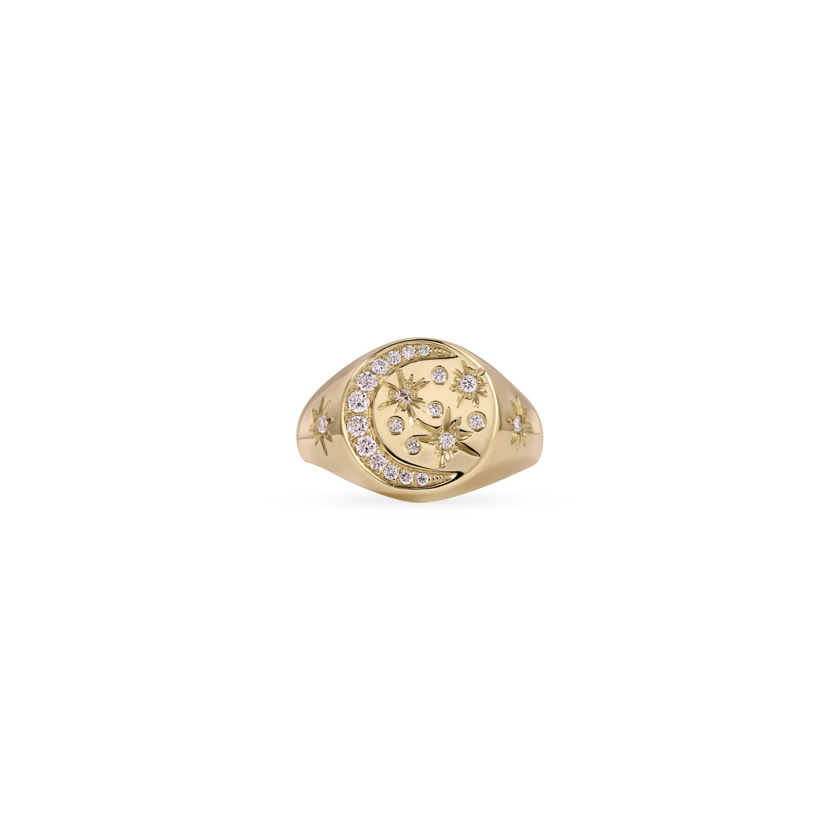 Celestial Diamond Signet Ring