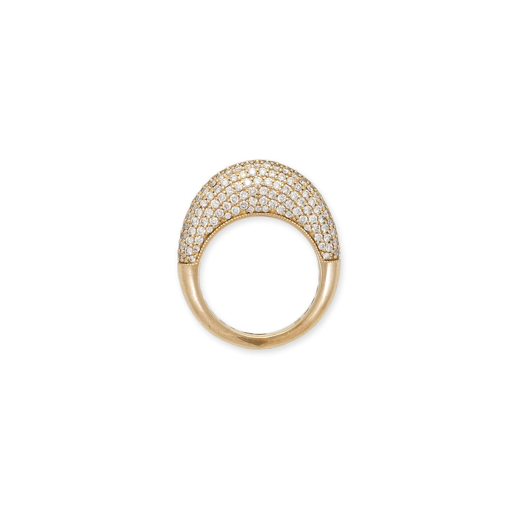 Pave Diamond Tall Dome Ring
