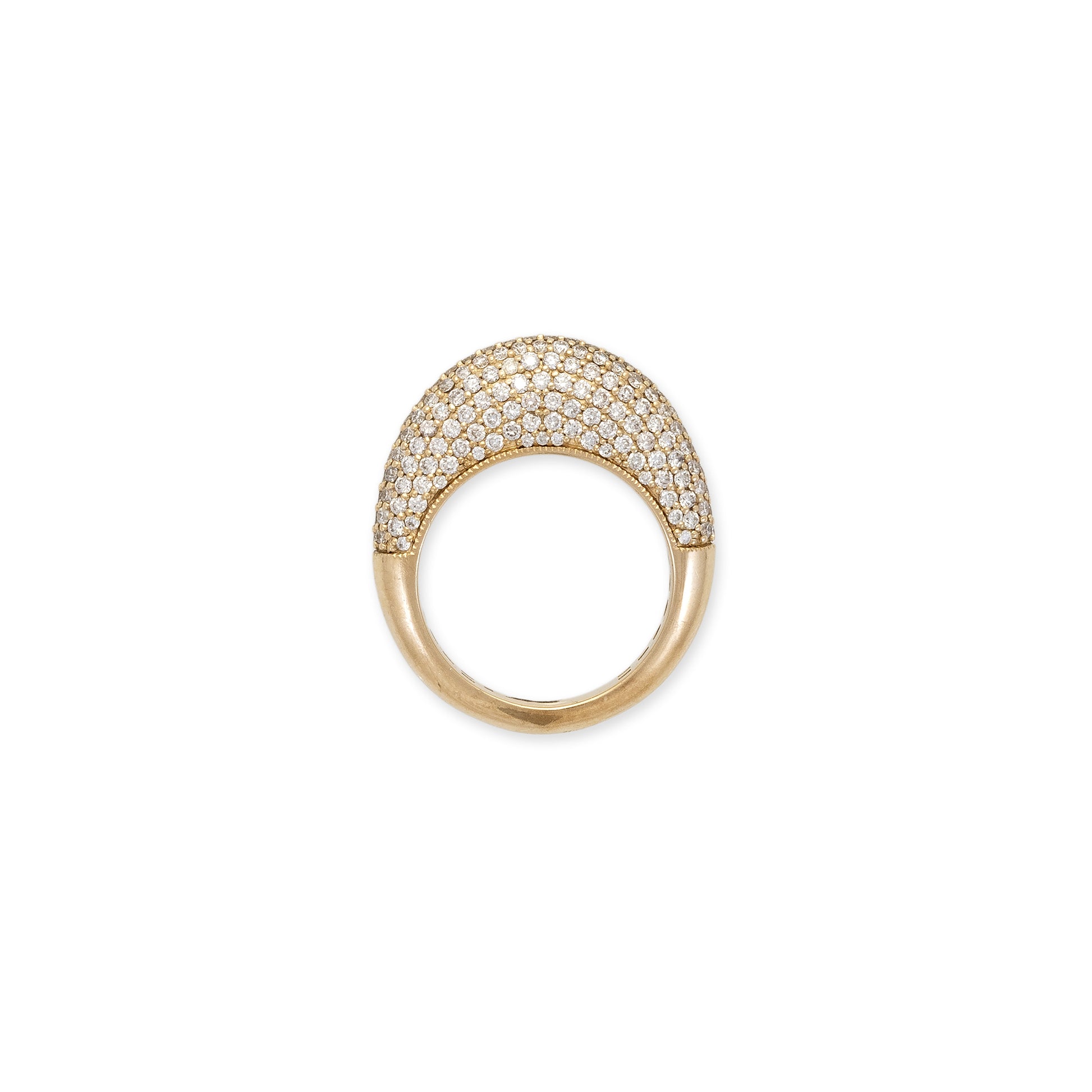 Pave Diamond Tall Dome Ring