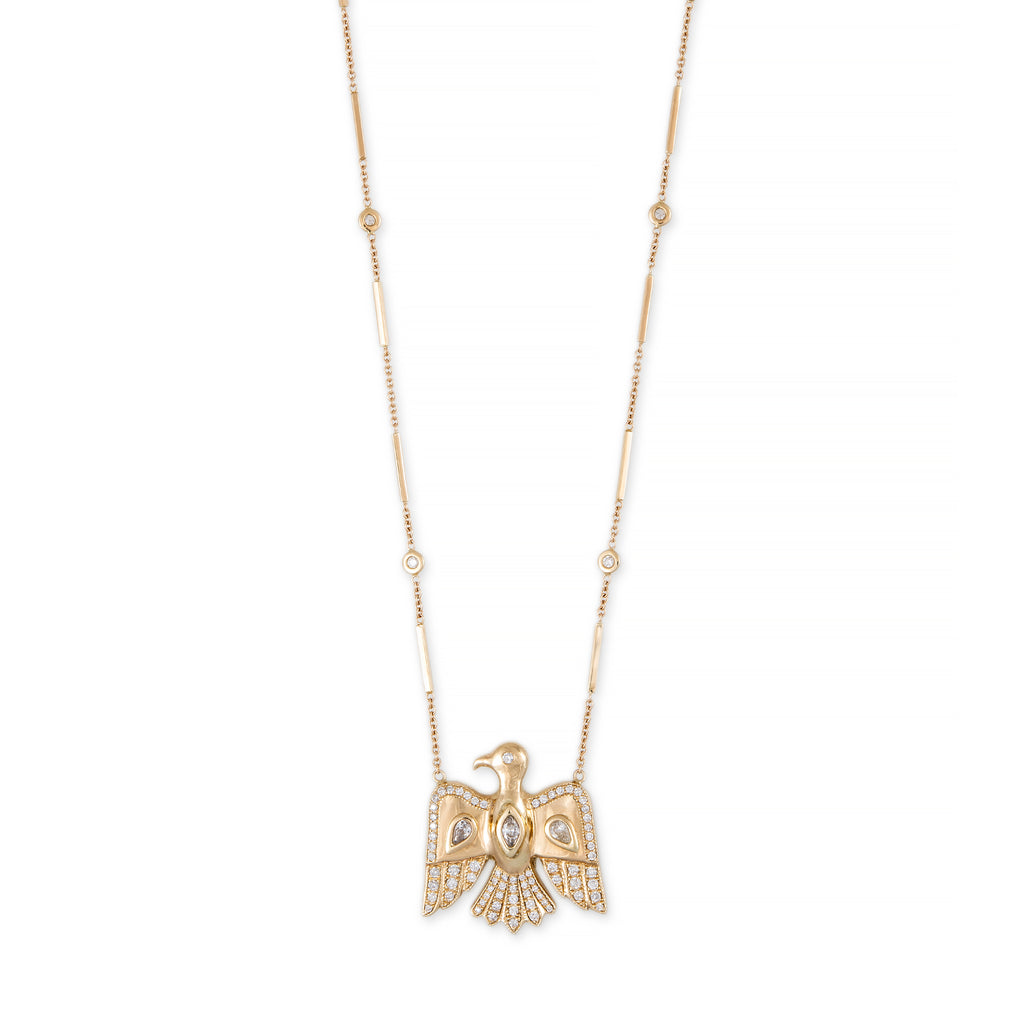 Large Diamond Pavé Thunderbird Necklace