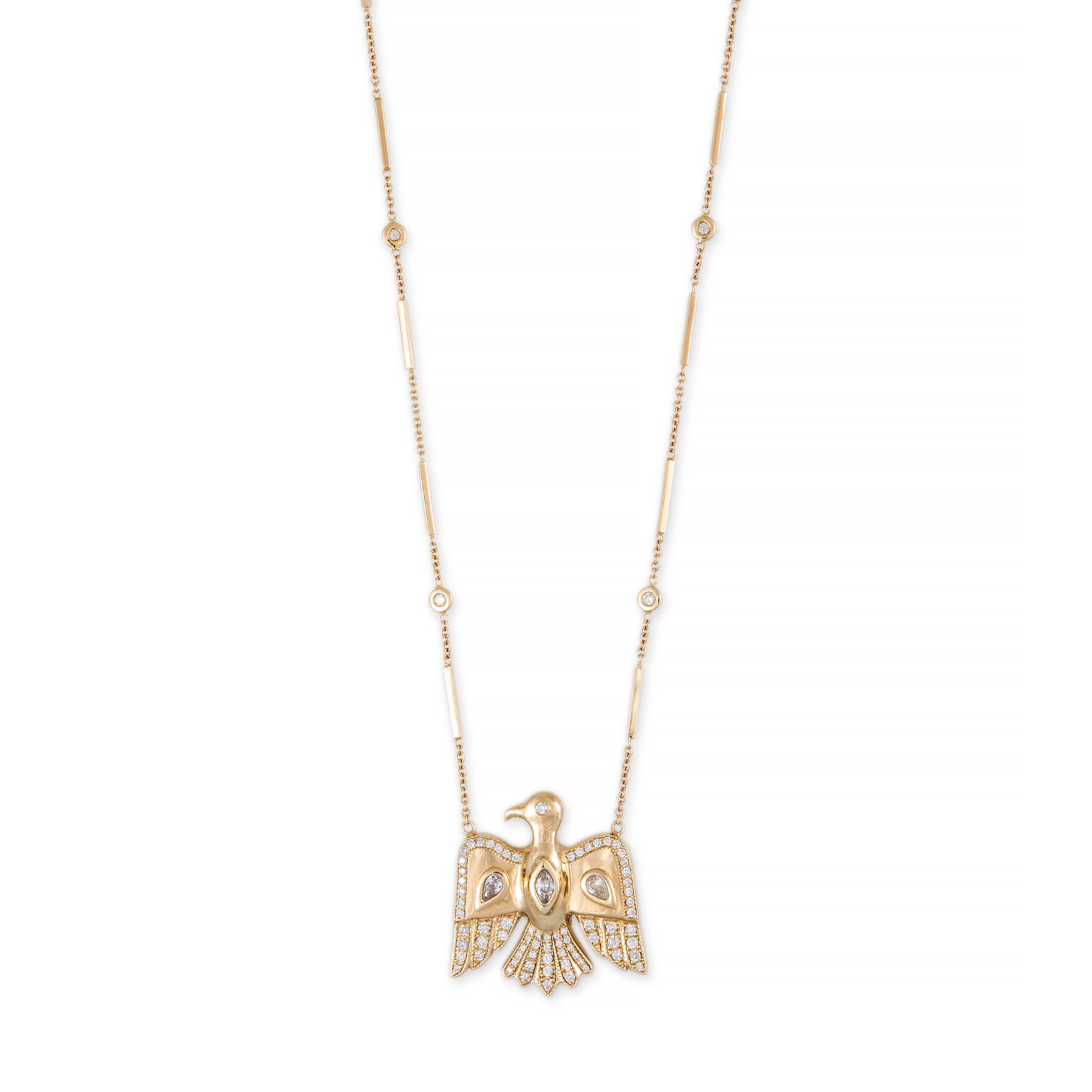 Large Diamond Pavé Thunderbird Necklace