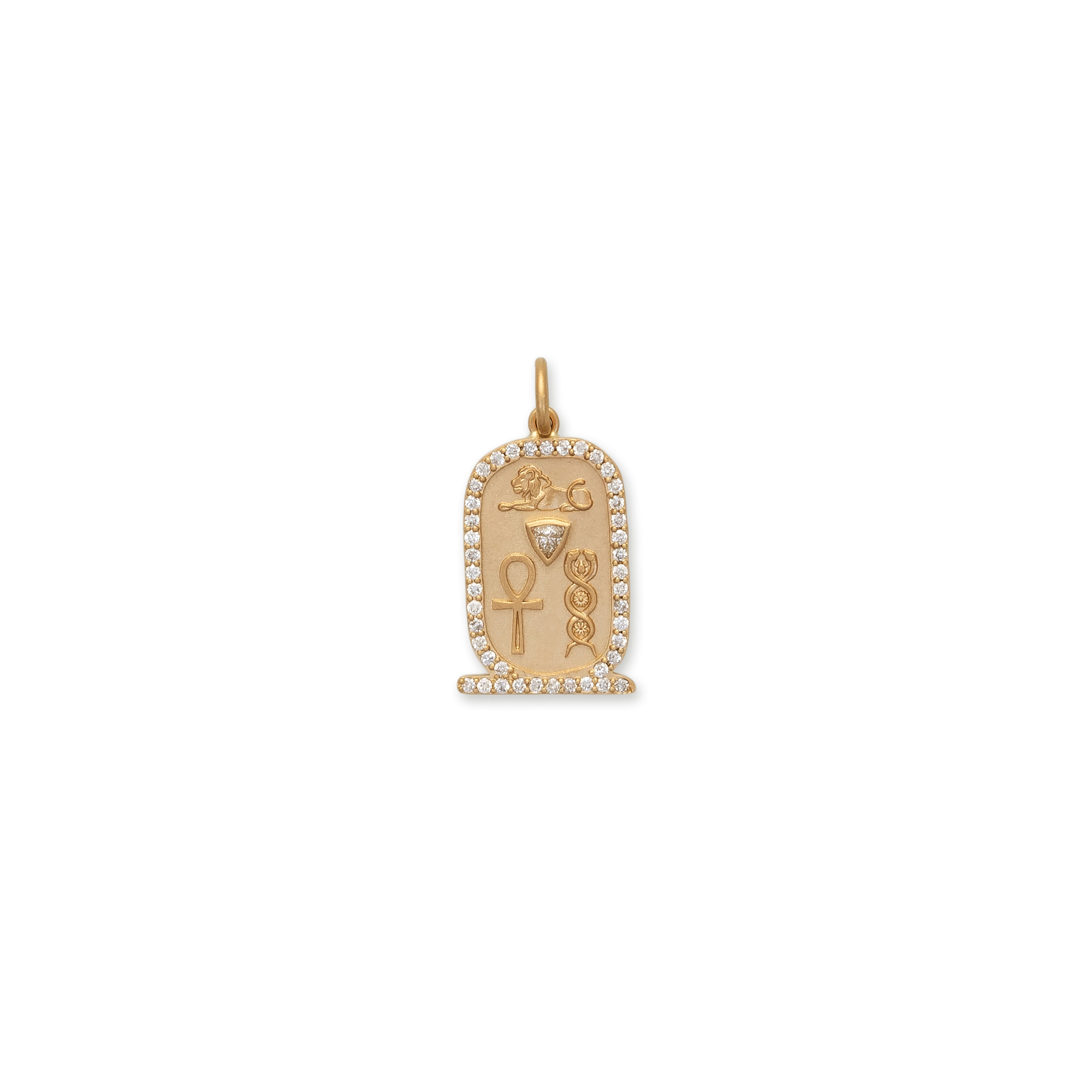 Pave Diamond Trillion Cartouche Charm