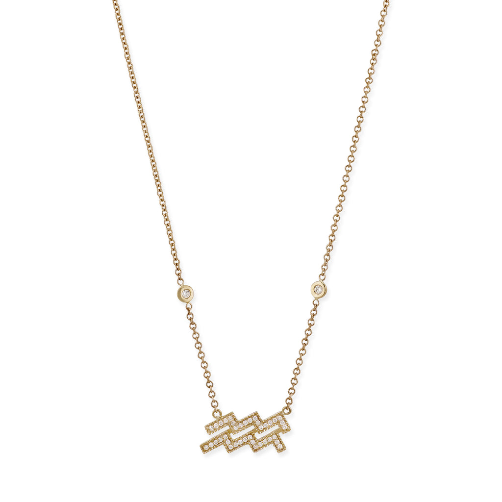 Pave Diamond Zodiac Necklace