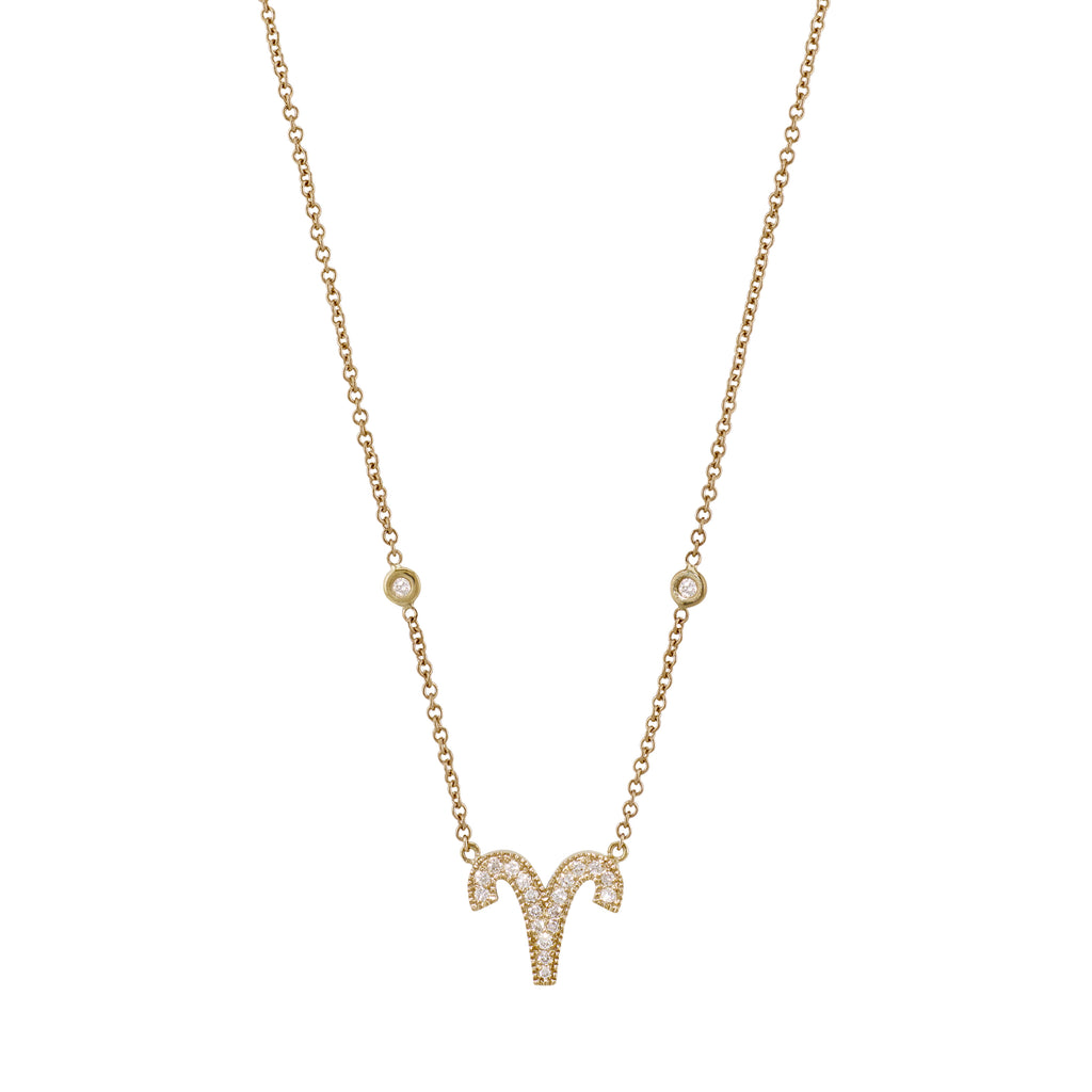 Pave Diamond Zodiac Necklace
