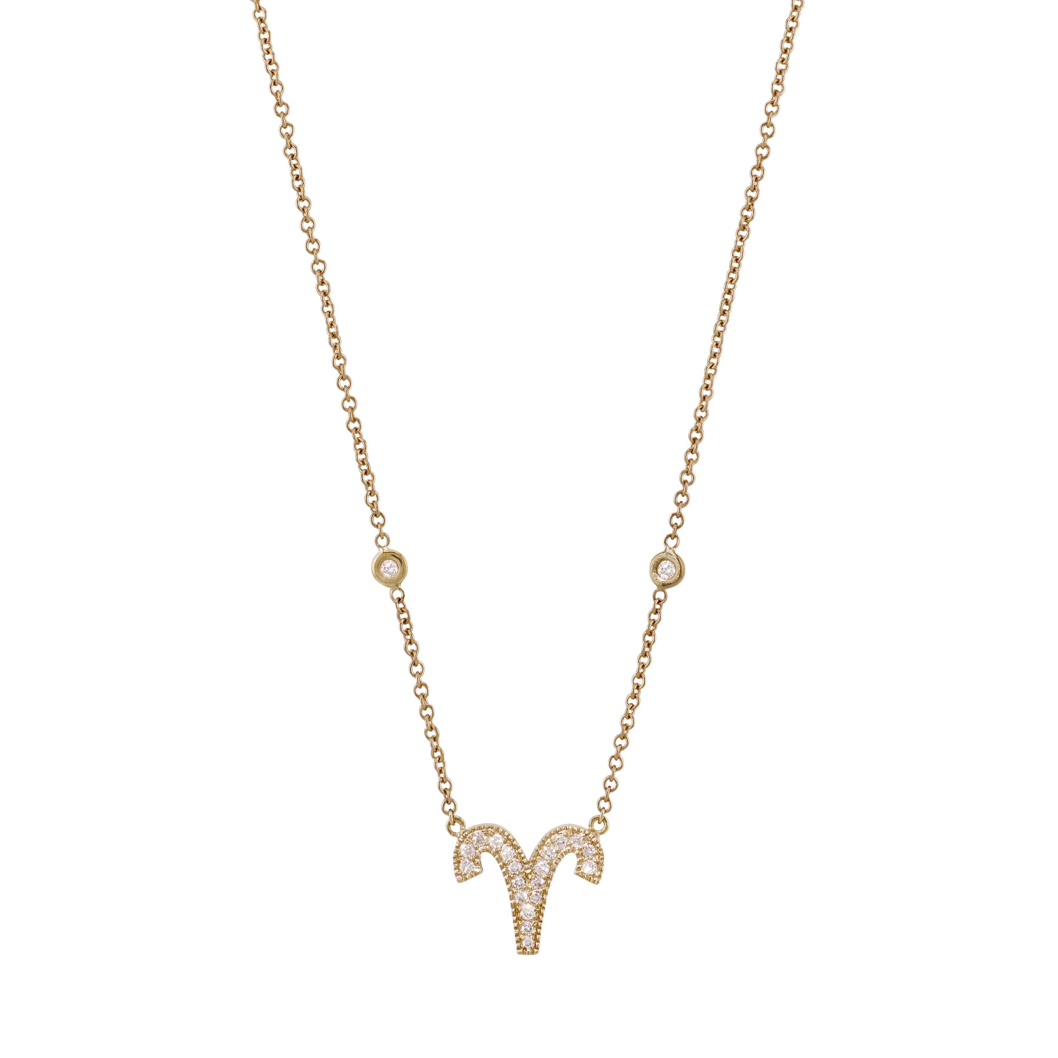 Pave Diamond Zodiac Necklace