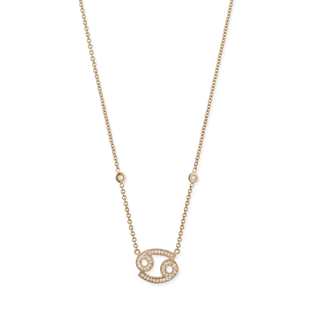 Pave Diamond Zodiac Necklace