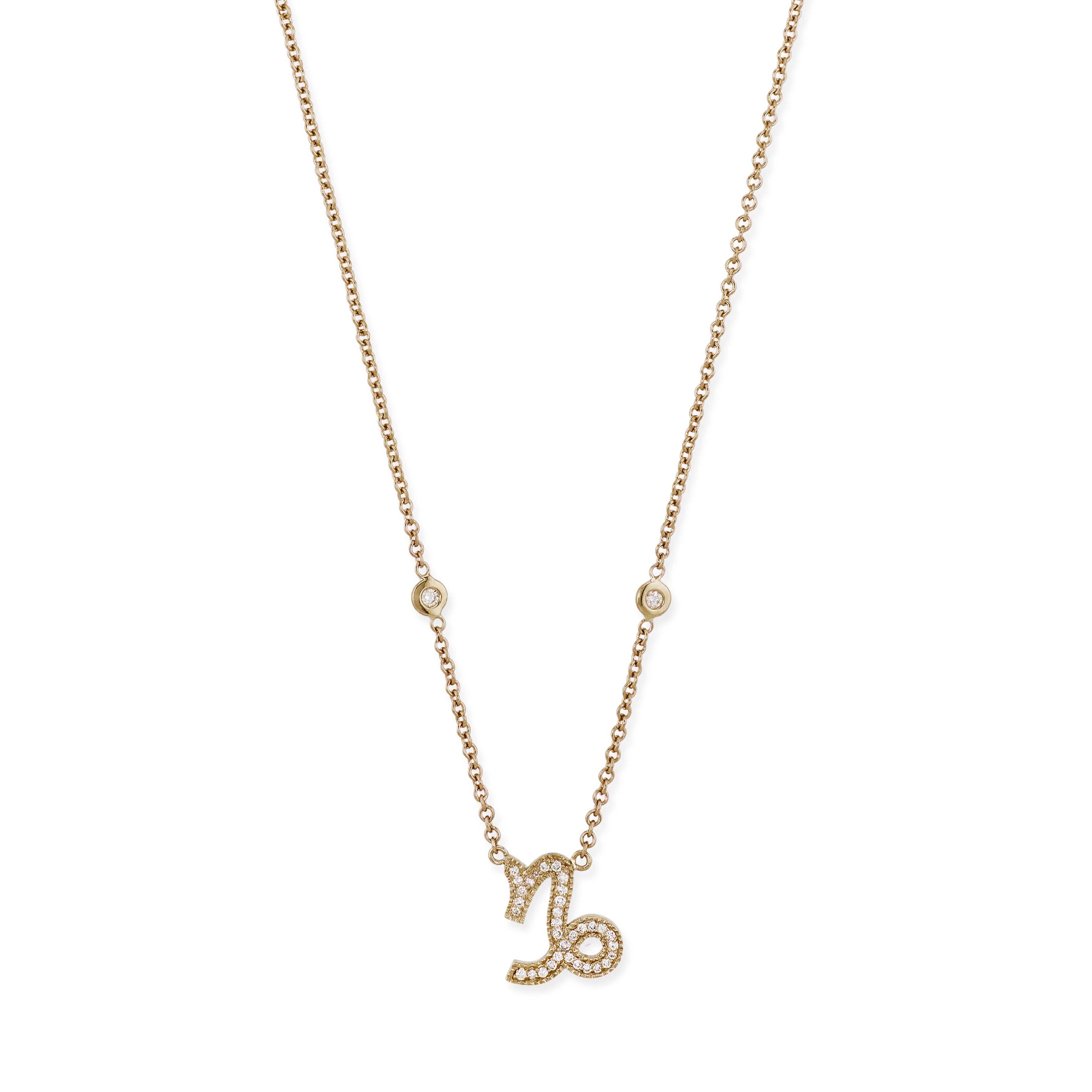Pave Diamond Zodiac Necklace