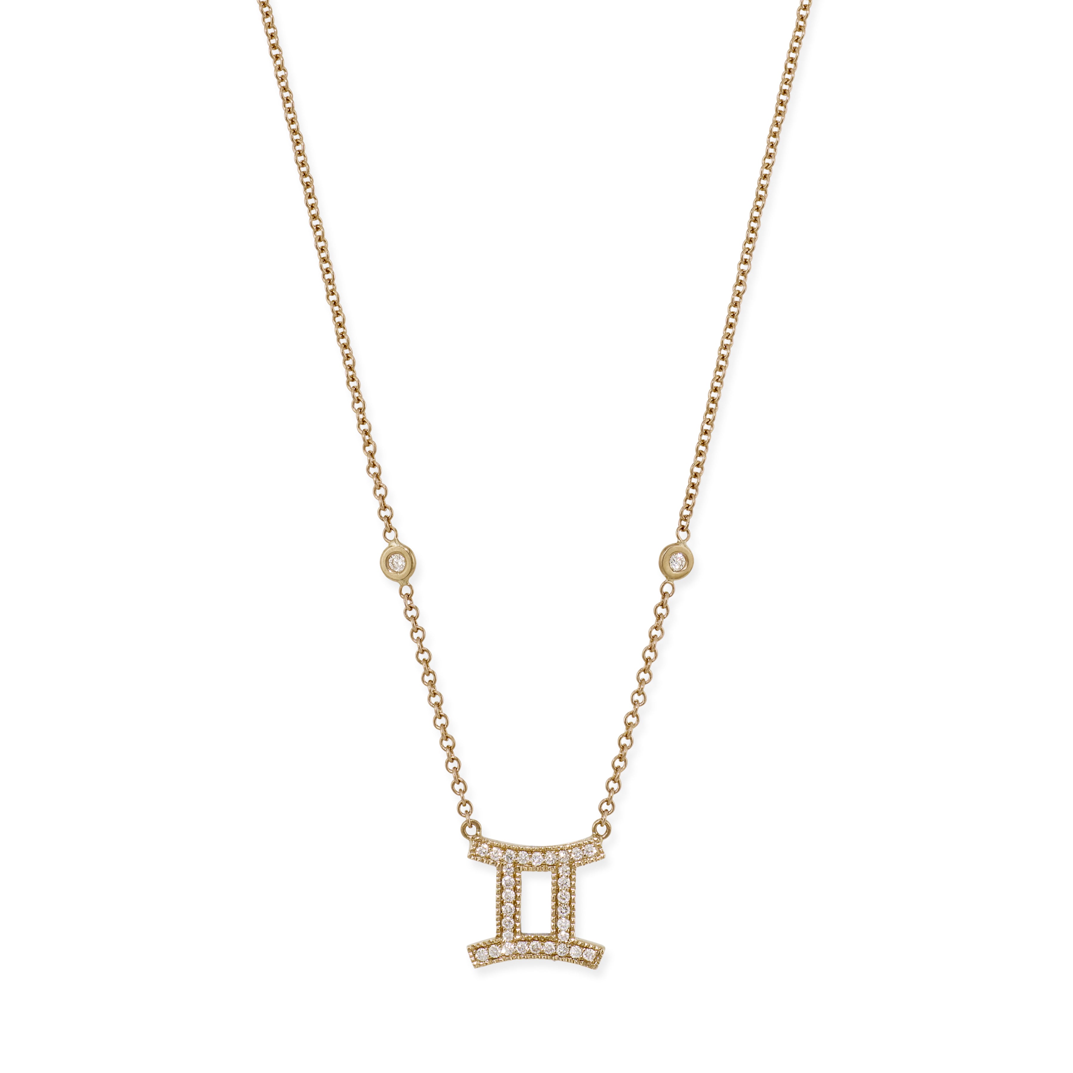 Pave Diamond Zodiac Necklace