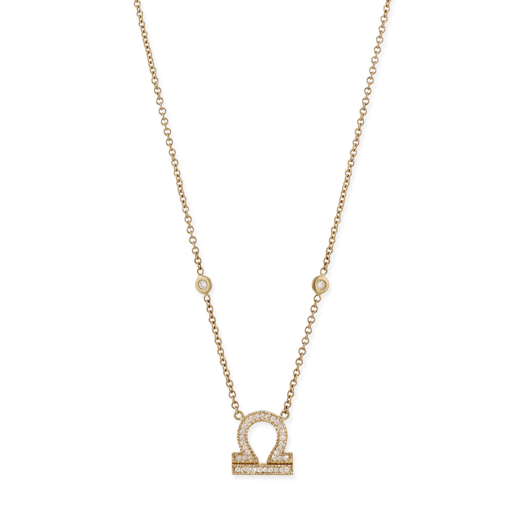 Pave Diamond Zodiac Necklace