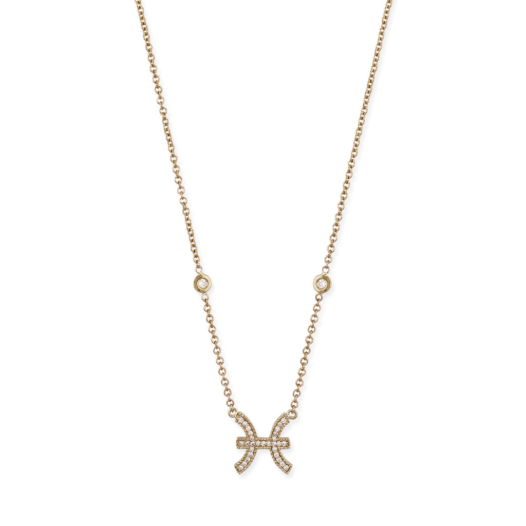 Pave Diamond Zodiac Necklace