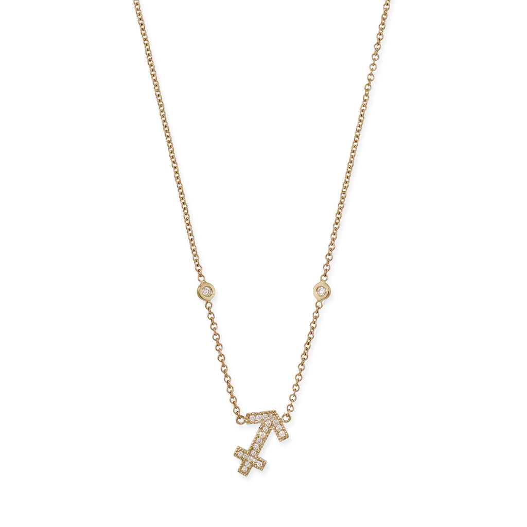 Pave Diamond Zodiac Necklace
