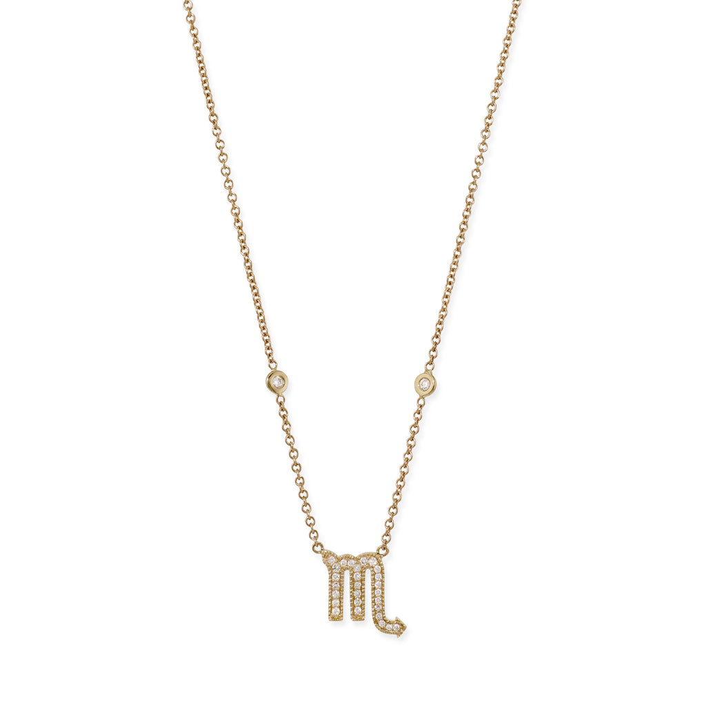 Pave Diamond Zodiac Necklace