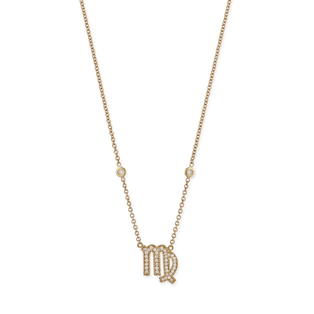 Pave Diamond Zodiac Necklace