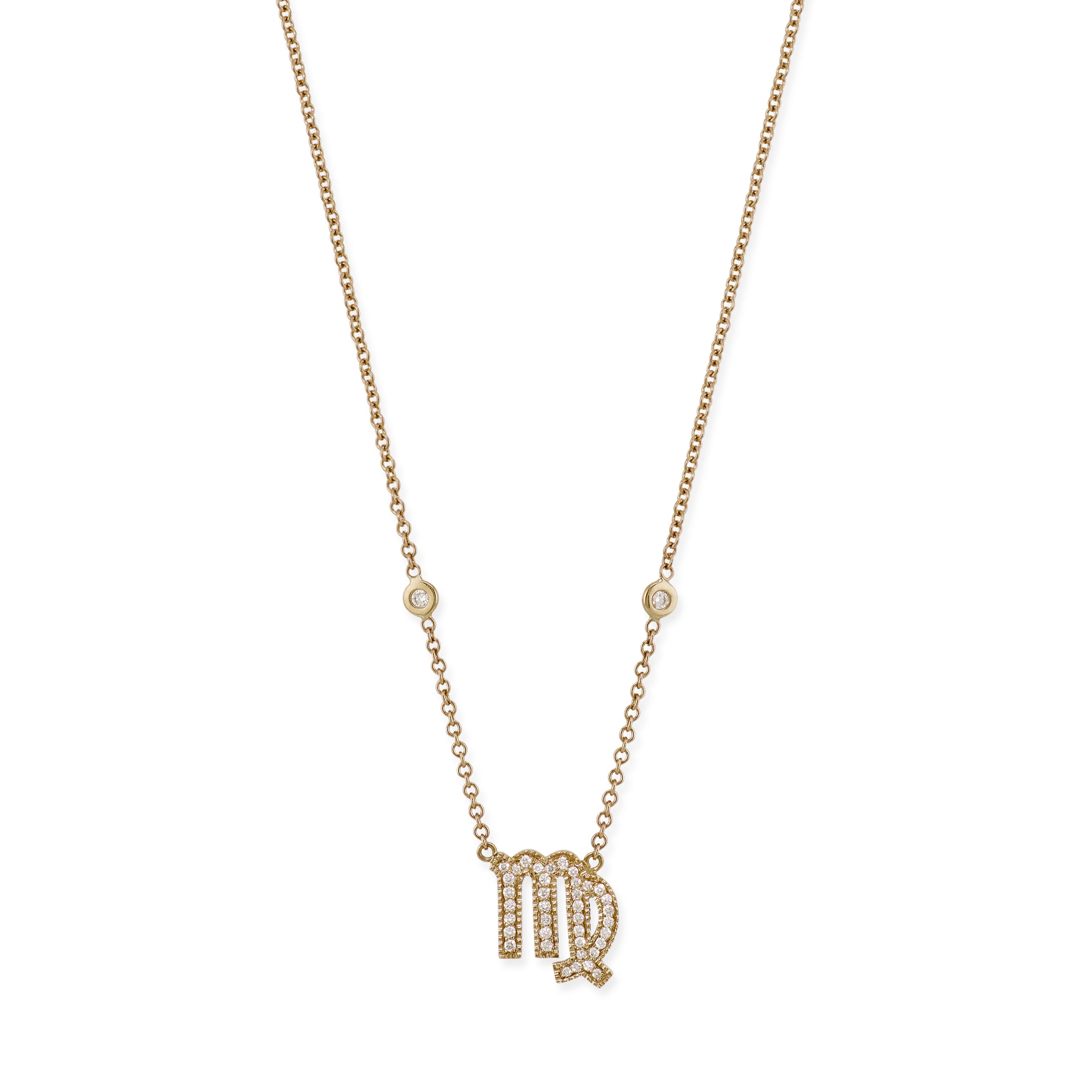Pave Diamond Zodiac Necklace