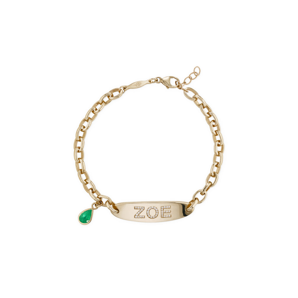 Personalized Pave + Birthstone ID Bracelet