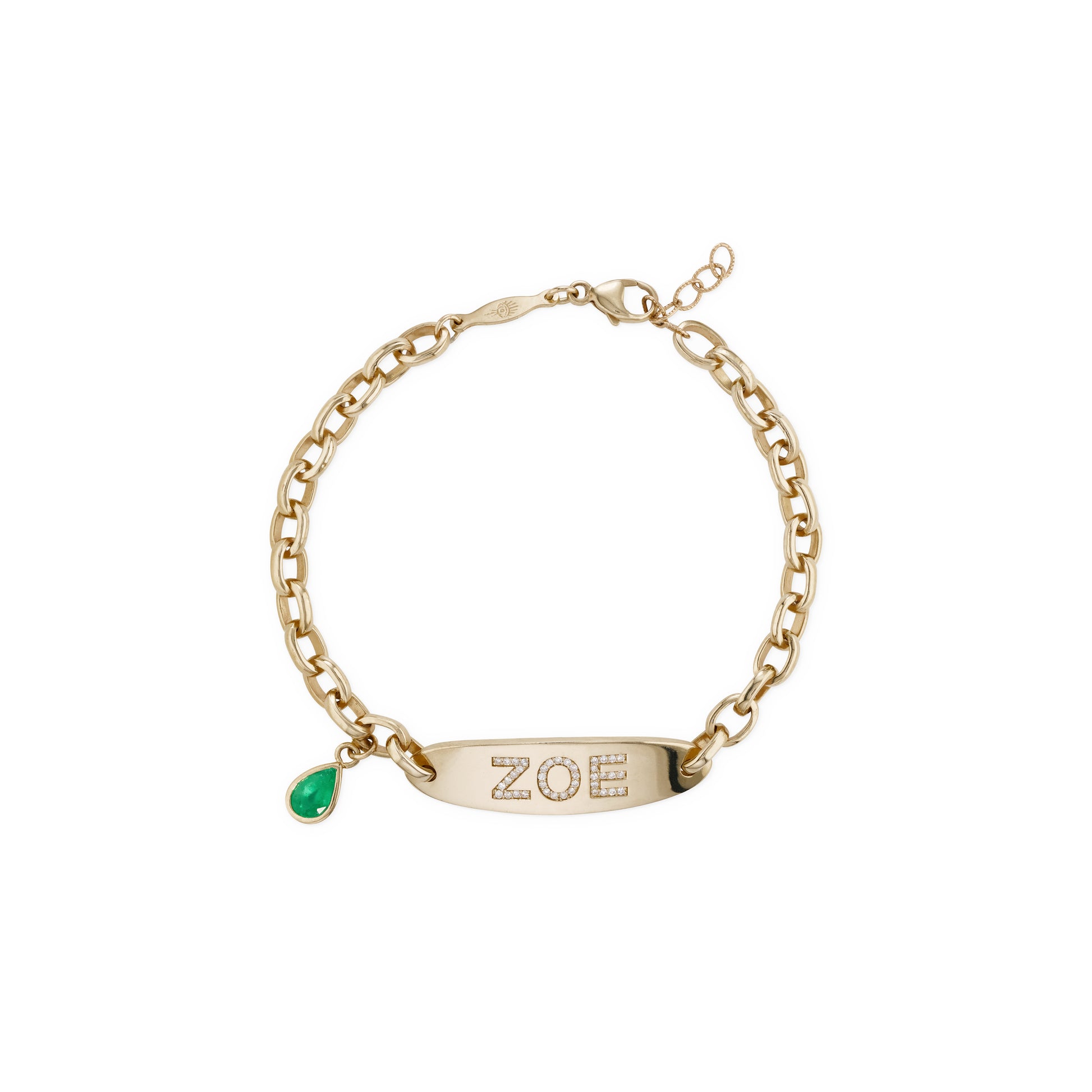 Personalized Pave + Birthstone ID Bracelet